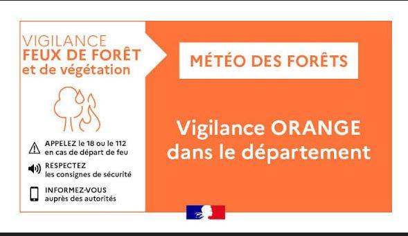LE DEPARTEMENT PASSE EN ALERTE ORANGE POUR LE RISQUE D'INCENDIE